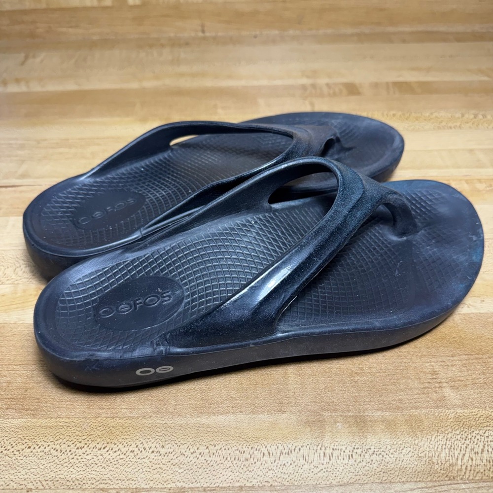 OOFOS OOriginal Black Recovery Sandals Womens 10 EU 41 Flip Flops